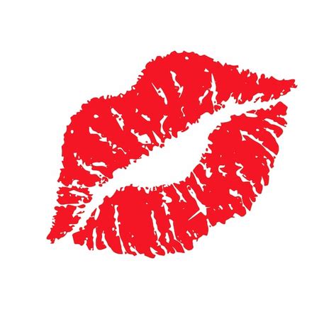 Premium Vector Print Of Red Lips Kiss Vector Illustration