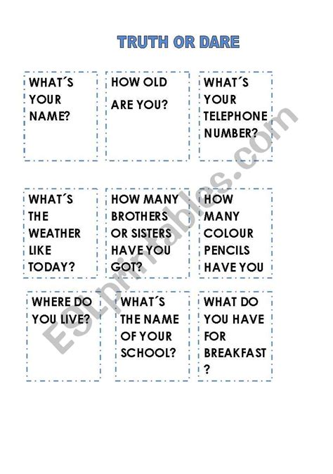 Truth Or Dare Cards Printable Printable Word Searches