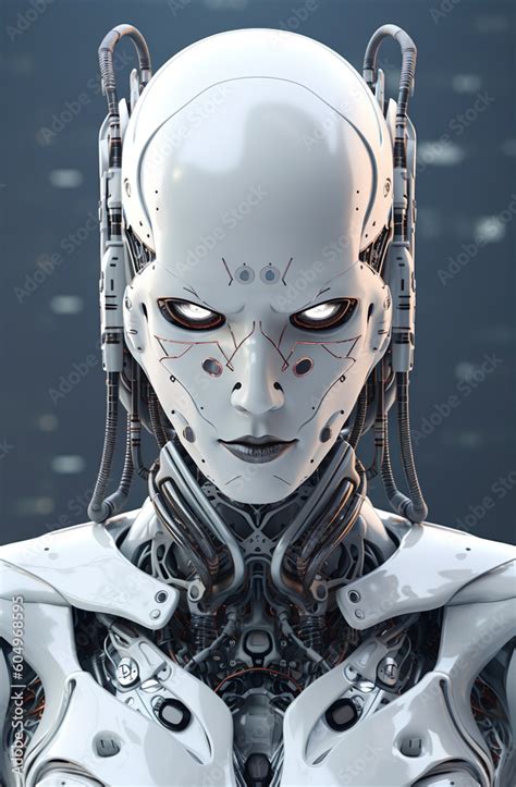 Humanoid Robot Futuristic Machine Android Generative Ai Illustration Future Artificial