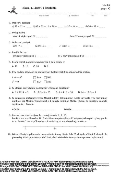 Test Z Matematyki Klasa Artofit