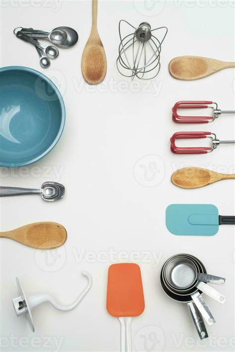 Arrangement of Baking Tools on a White Background 31091970 Stock Photo ...