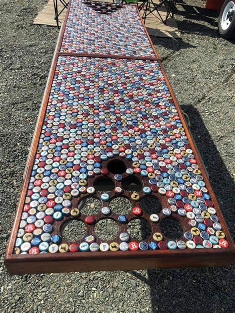 Beer Pong Table Made Of Beer Caps Beer Pong Table Diy Diy Beer Pong