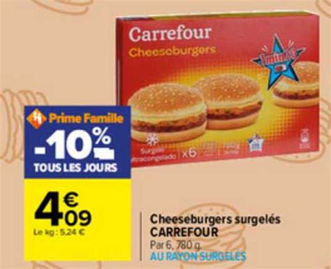 Promo Cheeseburgers Surgelés Carrefour chez Carrefour iCatalogue fr