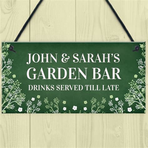 Garden Bar Sign Personalised Home Bar Garden Shed Sign Alcohol