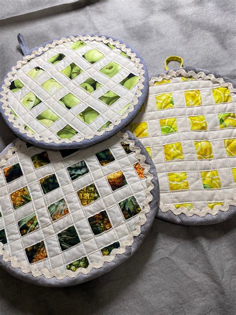 Pie Potholder Hot Pad With Matching Loop Etsy