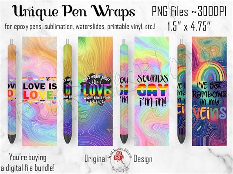 Free Love Lgbtq Pen Wraps Pride Sublimation Pens Rainbow Etsy