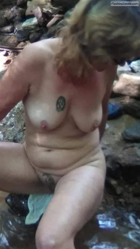 Big Bare Tits At Supermarket Blond Topless Wife Flashing Tits Public