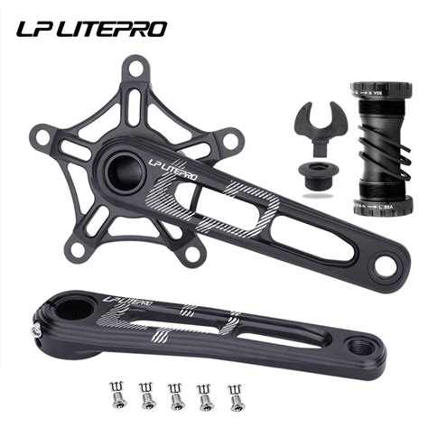 Jual Crank Arm Set LITEPRO Hollowtech HT2 130BCD Aluminum Alloy Hitam