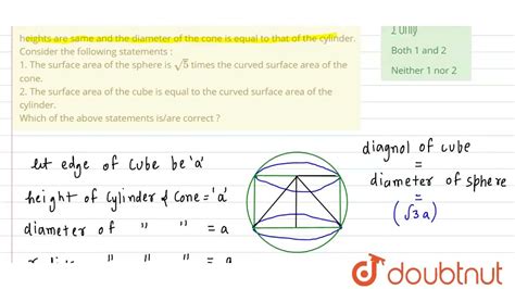 A Cube Is Inscribed In A Sphere A Right Circular Cylinder Is Within