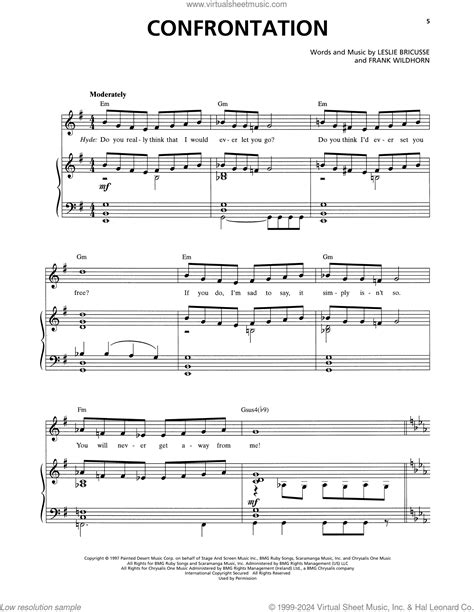 Confrontation From Jekyll And Hyde Sheet Music For Voice And Piano