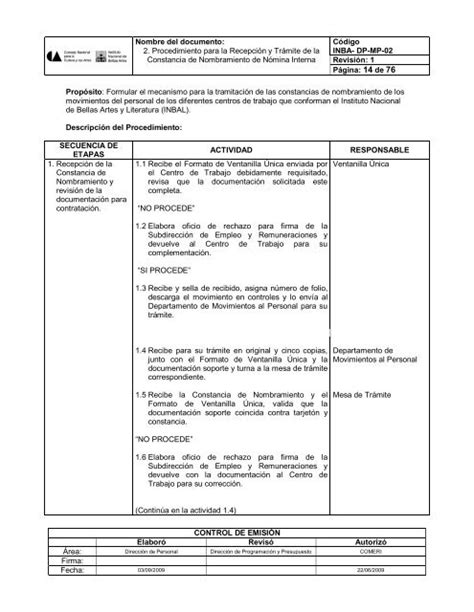 Procedimiento Para La Recepci N Y Tr Mite De La Constancia De