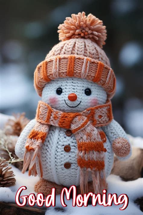 Good Morning Greeting With Cute Snowman Pictures Photos And Images