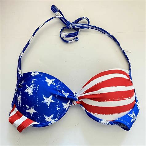 Juniors Push Up Underwire Bikini Top Xhilaration Stars Stripes Size Small Ebay