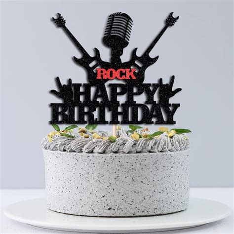 Wrackkiar Rock Happy Birthday Cake Topper Rock Music Happy Birthday