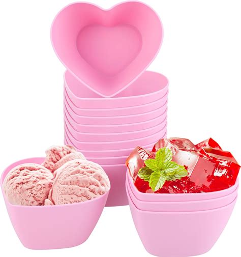 Amazon Ziliny 16 Pcs Valentine Heart Shaped Bowls 5 4 Inch Pink