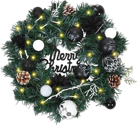 Amazon Riceshoot Christmas Wreath With Light Christmas Ball Wreath