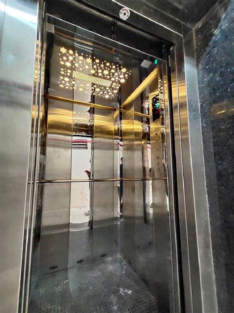 50hz Polished 6 Passenger Stainless Steel Elevator Capacity 500kg At