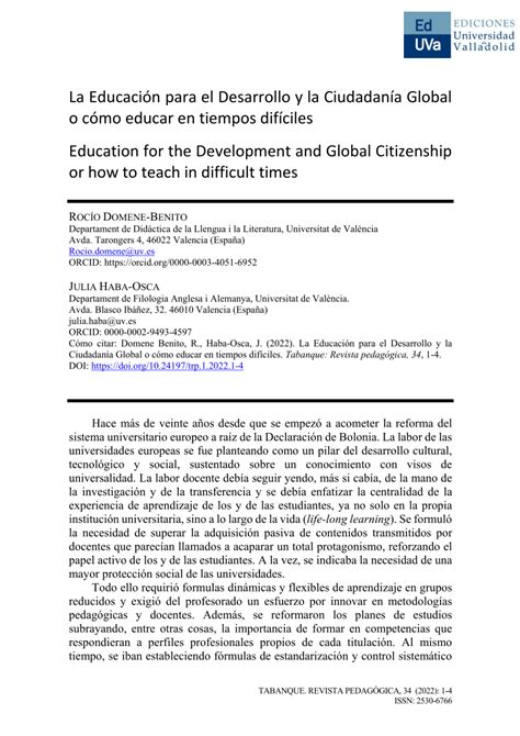 PDF La Educación para el Desarrollo y la Ciudadanía Global o cómo