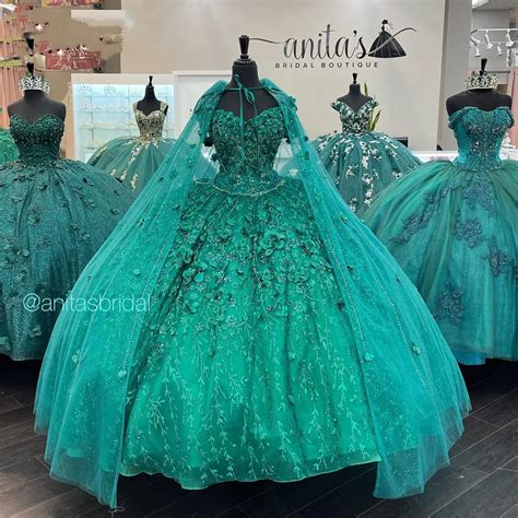 Vestidos De Xv Aos Vestidos De Quincea Era Verde Esmeralda Con Capa