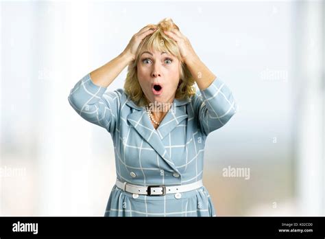 Portrait Of Surprised Mature Woman Closeup Portrait Of Woman Looking