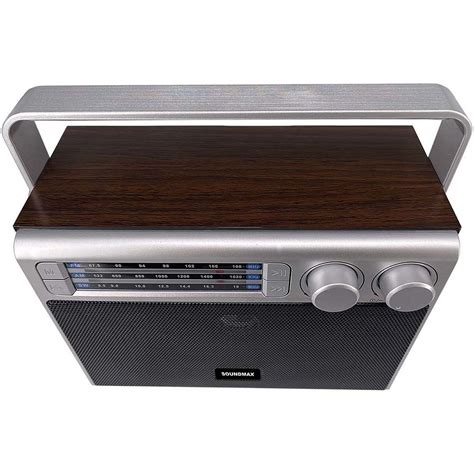 Купить Радиоприемник Soundmax SM-RD2122UB, тёмное дерево/серебро в Москве