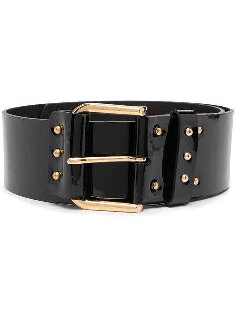 Saint Laurent Patent Leather Corset Belt In Black ModeSens