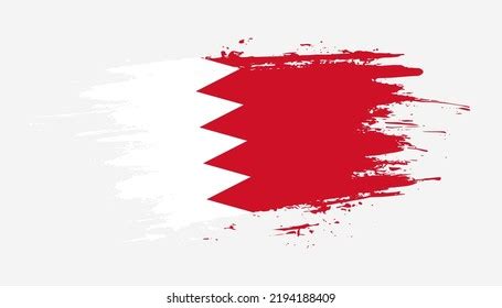 Grunge Brush Stroke Flag Bahrain Painted Stock Vector Royalty Free