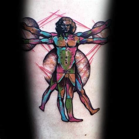 Vitruvian Man Tattoo Designs For Men Da Vinci Ink Ideas