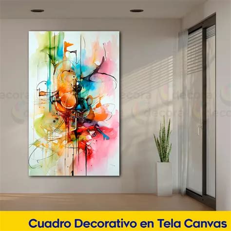 Cuadro Abstracto Figura Arte Colores Moderno Canvas X C Meses