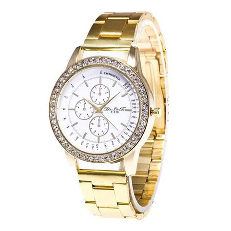 ЖЕНСКИЕ ЧАСЫ - БЛЕСК Золотой с белым камнем | Silver watches women ...