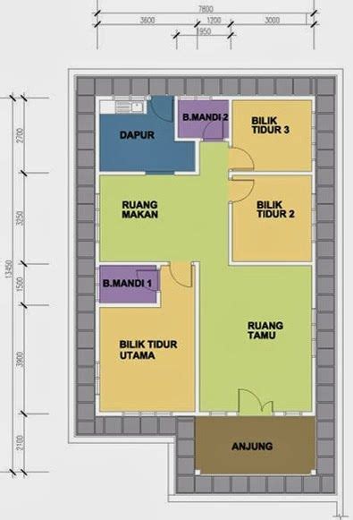 Contoh Pelan Lantai Taska Pelan rumah 20Ã30 My house plans Floor