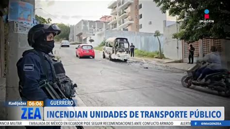 Hombres Armados Incendian Camionetas En Guerrero Imagen Televisi N