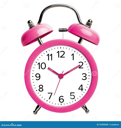 Pink Alarm Clock Stock Photo Image Of Waking Isolated