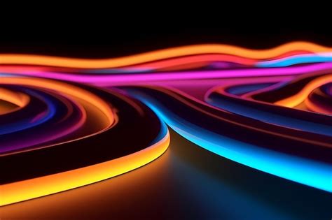 Premium Ai Image Amoled Wallpaper With Neon Light Waves Glowing