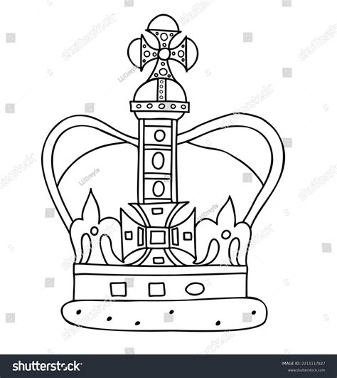 Imperial State Crown Vector Illustration Linear Stock Vector (Royalty Free) 2211117827 ...