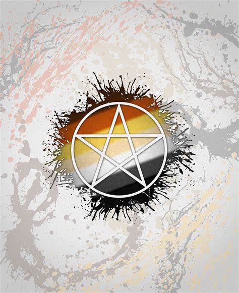 Paint Splatter Gay Bear Pride Flag Pentacle Symbol Bear Pride Gay Bear Pride Flag Gay Bear