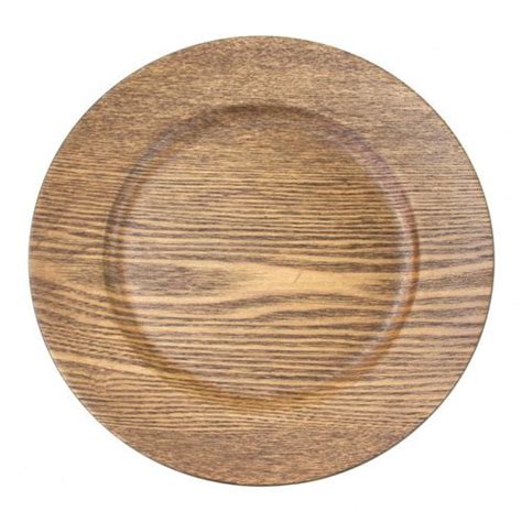 Koyal Wholesale 13 Faux Wood Charger Plate Set Of 4