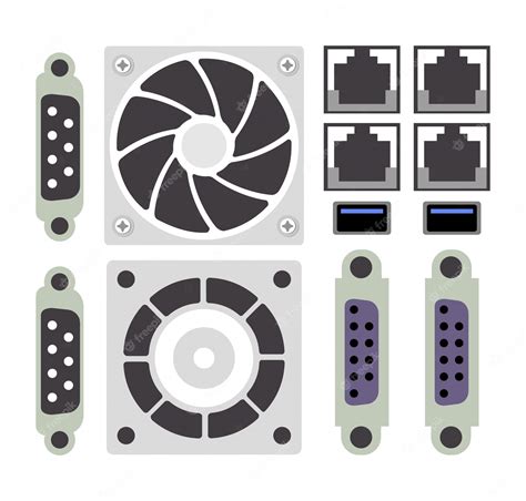 Premium Vector | Set of computer parts