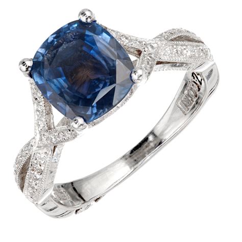 Tacori Gia Certified Carat Sapphire Diamond Platinum Engagement