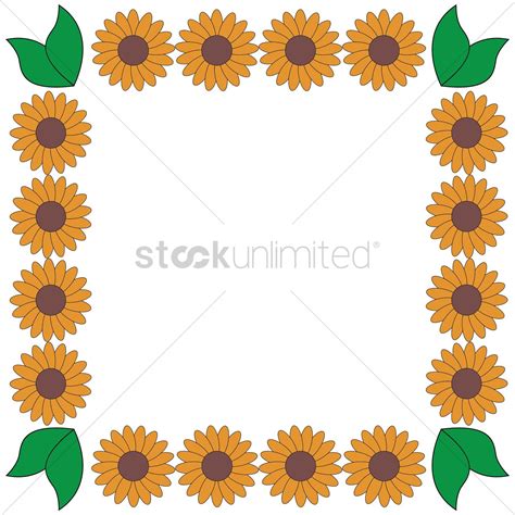 Sunflower Border Vector at Vectorified.com | Collection of Sunflower ...