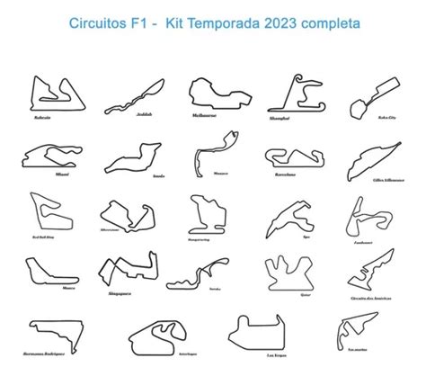 Pistas F1 Temporada 2023 Kit 24 Circuitos Decoração