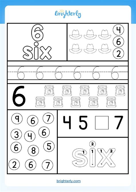 Free Number 6 Worksheets