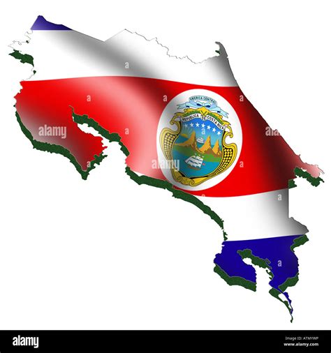 Costa Rica Map And Flag