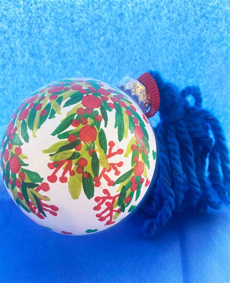 Hand Painted Christmas Balls Mistletoe Lemoni