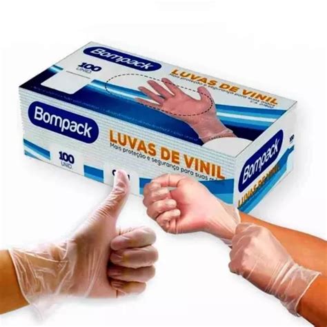 Luva De Vinil M Descart Vel Sem P Unidades Bompack Mercadolivre