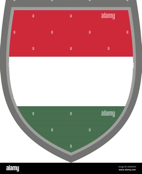 Shield With The Colors Of Hungary Flag Original Rgb Color Icon Hungarian Shield Cut Out