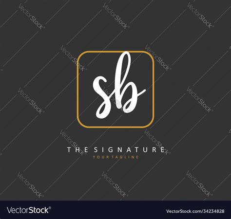 S B Sb Initial Letter Handwriting And Signature Vector Image