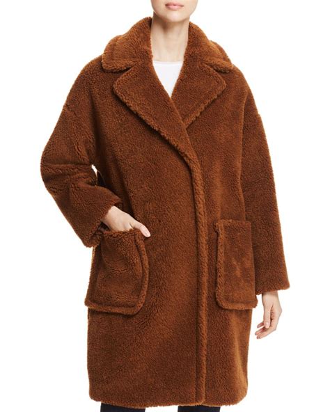 Weekend By Maxmara Reale Faux Fur Teddy Bear Coat In Brown Lyst