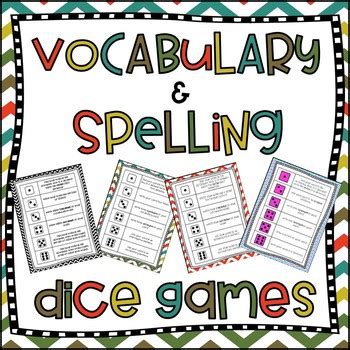 Vocabulary And Spelling Dice Games Use With Any Word List Tpt