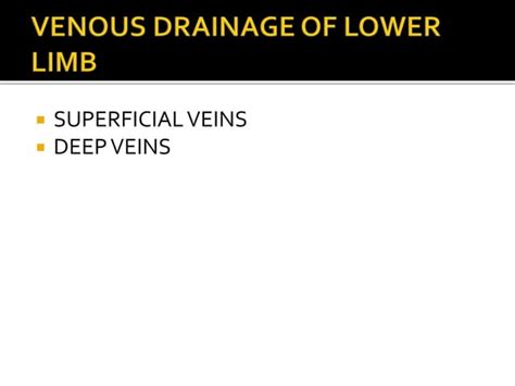 Venous Drainage Of Lower Limbpptx